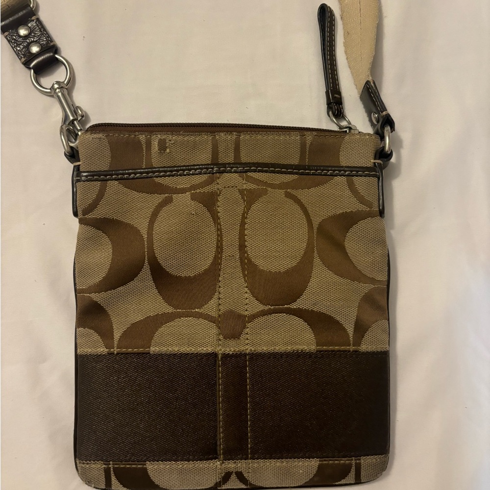 Coach Brown Crossbody Bag with Signature Monogram